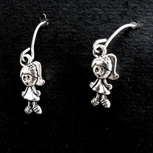 Little Girl Charm Earrings, Darling Little Girls For Pierced Ears